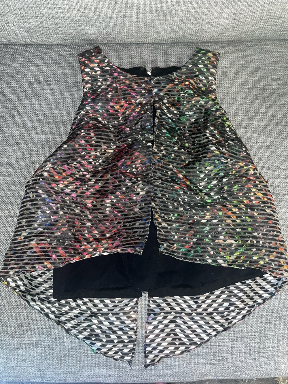 Sachin + Babi Noir Multicolor Sheer Metallic and Black Crop Top
